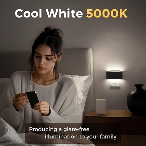 Image of L LOHAS LED Night Light, Dimmable Modern LED Night Lights Plug into Wall,Dusk to Dawn Sensor Night Lights for Kid, 0-100LM 5000K Nightlight for Hallway Bedroom Stairway