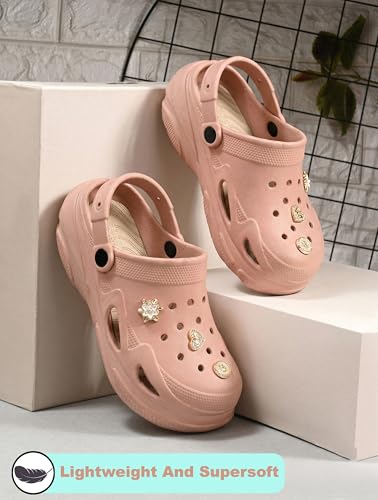 Image of Fashionable Comfortable Adjustable Back Strap Clogs & Premium Cute Charms |Waterproof Anti Skid & Lightweight Cushioned Stylish Clogs Mules for Women's & Girl's BBSILK-11