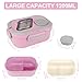 Kasanni Lunch Box with Compartments, Lunchbox, Behälter für Mittagessen und Salat, Bento-Box mit Löffel, Vesperdose, Pausenbrot, für Erwachsene & Kinder, BPA-Frei (Rosa)