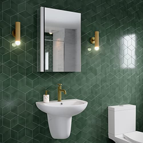 Swiss Madison Well Made Forever SM-MC001, Cache 20 in. x 30 in. Mirrored Aluminum Medicine Cabinet