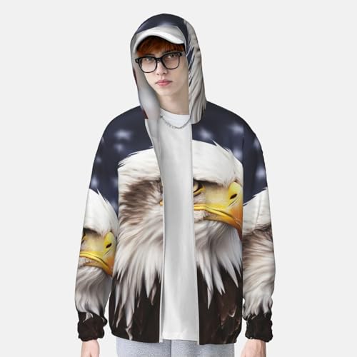 Sudadera protectora solar con capucha y águila miniatura 2