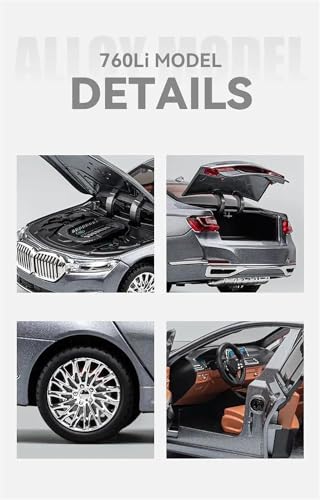 Image of PLUSPOINT Diecast 7Series 760 THE7 Toy Car 1:24 Scale Model,Pull Back Vehicles Alloy Simulation Supercar with Lights and Sound Also for Car Dashboard,Kids,Adult