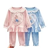 [SDCADQ] アナと雪の女王 周辺 子供用パジャマ パジャマセット 上下セット 家服 子供服 春夏秋 長袖 長ズボン 寝間着 綿 薄手 プリンセス風 柔らかい 良い通気性 かわいい 部屋着 寝巻き カジュアル 萌えグッズ 誕生日プレゼント (110,A)