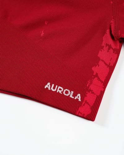 Image of AUROLA Serpent Snake Seamless Workout T-Shirts for Women,Short Sleeve Crop Top Gym Yoga Athletic Shirts Tee
