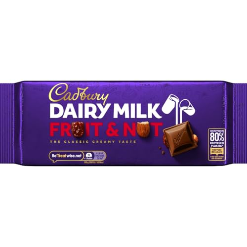 Cadbury Dairy Milk Fruit & Nut Bar Classic Chocolate Delight 180 g (Pack of 1)