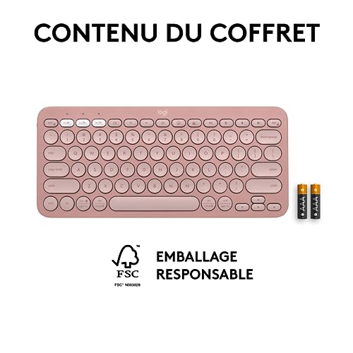 Logitech Pebble Keys 2 K380S - Azerty French Layout, Rose - 10