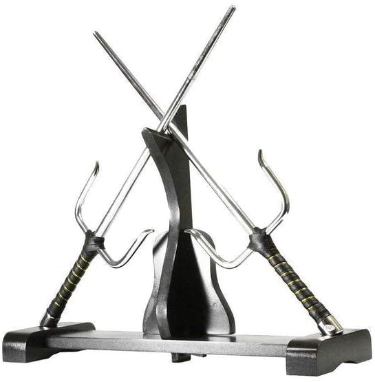 Playwell Martial Arts Wooden Weapons Stand - Kobudo Stand ( Suitable for Kamas Tonfa, Sai ), Black