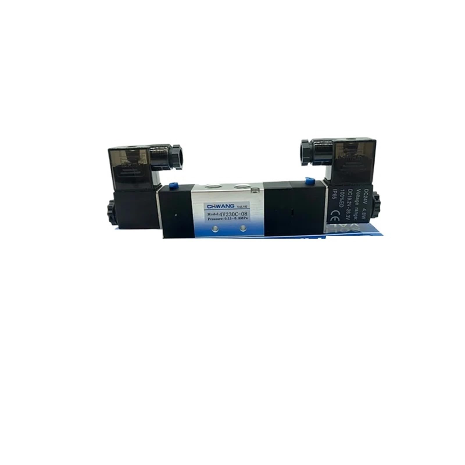 Électrovanne 4V230C-08 DC24V pour bloquer un vérin pneumatique en position intermédiaire