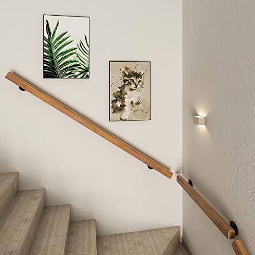 Wood Handrails For Indoor Stairs, 3Ft Safety Non-Slip Stair Railing, Professional Pine Handrails Support Rod Complete Kit, For Bars Lofts Kindergarten Guardrail Corridor #TOP5