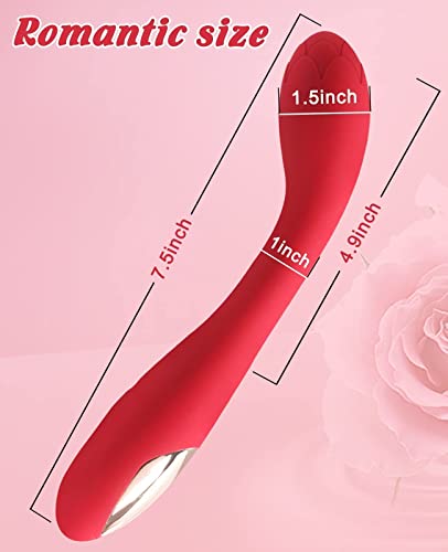 Alovegarden Clitoral G-Spot Powerful Rose Vibrator, Waterproof Dildo Clit Stimulator With 10 Vibration Modes, Softer And Flexible Sex Toy For Women, Clitoral Vibrator (Red) #TOP4