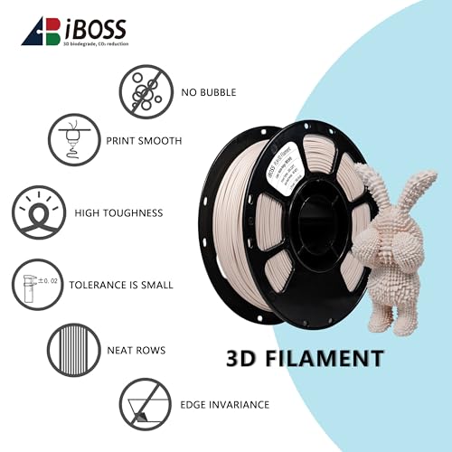 Image of iBOSS Matte PLA+ Filament Beige 1KG, 1.75mm 3D Printer Filament Dimensional Accuracy + /- 0.02mm, 1kg Carboard Spool (2.2lbs) for Most FDM 3D Printers (Matte Beige)