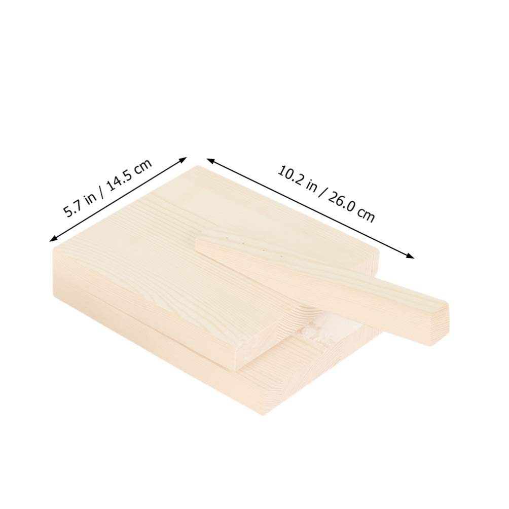 Hemoton Wood Tortilla Press Dough Dumpling Skin Maker Presser Chapati Roti Taco Corn Maker Pressing Tools for Kitchen Gadget Accessories Beige