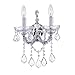 CWI Lighting 8397W12C-2(Clear) 2 Light Wall Sconce with Chrome Finish, Chrome Finish
