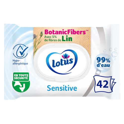 Lotus Papier Toilette Humide Sensitive - Sans colorant, ni parfum - Fibres FSC 100 % d’origine naturelle - 42 feuilles (lot de 1)