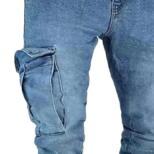 JEShifangjiusu Men's Slim Fit Stretch Jeans Distressed Destroyed Slim Fit Denim Pants Skinny Ripped Skinny Jeans for Men4