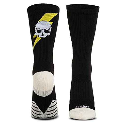 Gone For a Run Inspirational Running Socks - Mid-Calf Performance Socks - Bad Ass Black