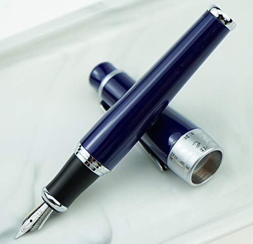 Stylo plume Duke 2009 Charlie Chaplin pointe fine avec pochette bleu design classique