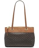 Calvin Klein Hayden Signature Organizational Tote, Brown/Khaki/Caramel Linear