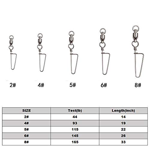 image for ZENRICK 20/ Pack High Strength Fishing Ball Bearing Swivel with Coastl