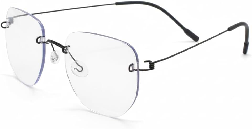 Armação De Luxo Titânio Leve Sem Parafusos Filtro Luz Azul + Kit de Teste filtro Azul