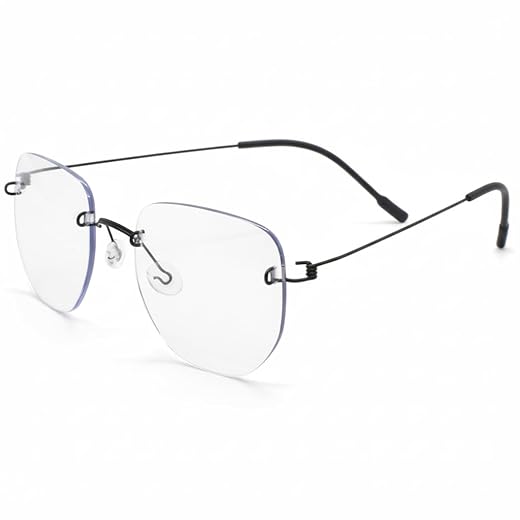 Armação De Luxo Titânio Leve Sem Parafusos Filtro Luz Azul + Kit de Teste filtro Azul