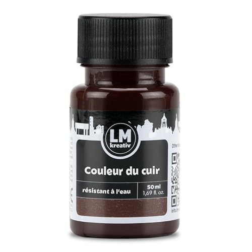 LM-Kreativ Couleur peau 50 ml - Marron - Couleur de haute qualité pour les soins de la peau et la réparation de la peau - Idéal pour les baskets, chaussures...