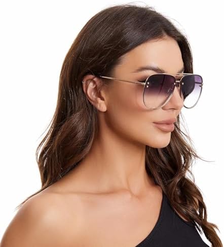 Trendy Oversized Aviator Sunglasses Womens, Retro Cute Big Shades...