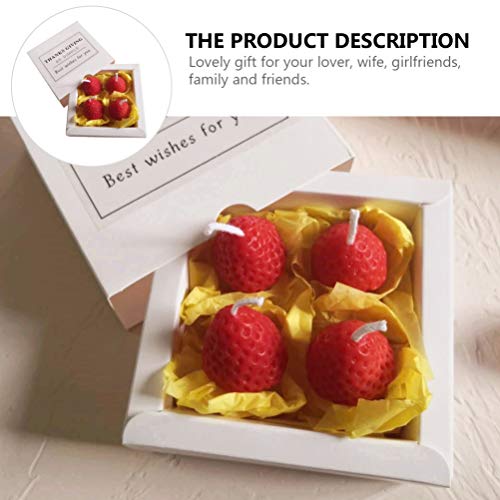 Nuobesty Bath Accessories Set 1 Box Scented Candles Gifts Romantic Scented Strawberry Shape Candles Tealight Candles For Valentines Day Party Wedding Spa Home Decoration #TOP2