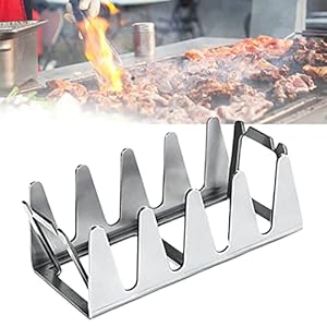 BBQ Rescher – Multi Grill Rack Barbecue Grill Voor Spareribs Houder & Kippenpoot Grill – RVS Hoek Voor Kebab & Barbecue…
