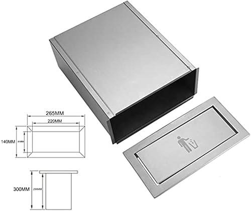 Miniatura 6 de zktoermn Tapa de solapa para encimera, ojal de basura de acero inoxidable incorporada, tapa de bote de basura empotrada, tapa de canal de basura