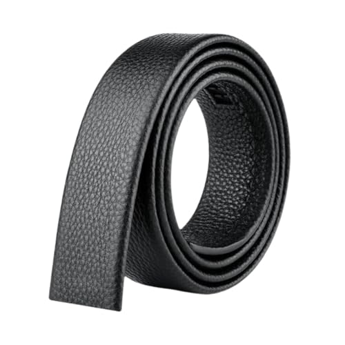 Ratchet Belt Strap Faux Leather Waistband DIY Business 3.5cm Replacement Stylish, 120cm Black