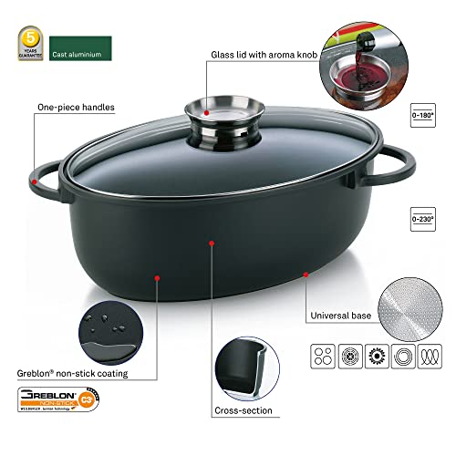 Kela Dutch Oven, 8 Quart, Nonstick Aluminum Roasting Pan, Casserole, Serving Pan, High Scratch Resistance, Kerros Collection #TOP5
