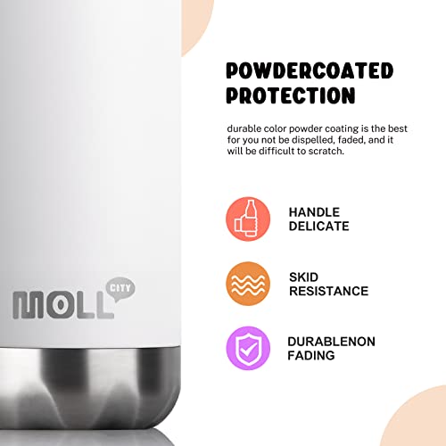 Image of 9 oz Small Stainless Steel Insulated Water Bottles for School,White