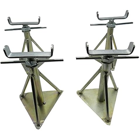 Axle Stands Medium Extra Wide x4 (12.8" - 17.7" Static Caravan Chassis Supports Leveller) Cover