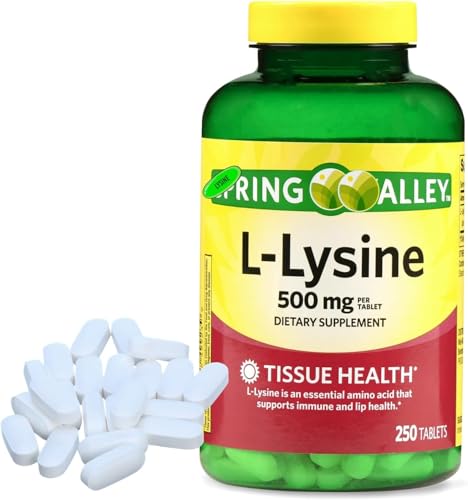 L Lysine 500mg Tablets Super Lysine Immune Support & Healthy Skin 250 Count (Pack of 1) Plus Sticker vsl