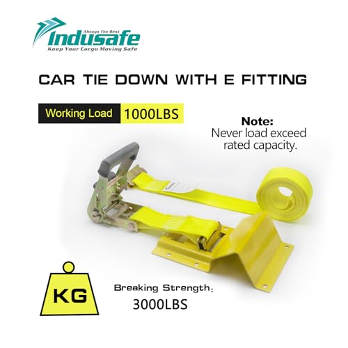 Image of Wheel Chock Tie Down Kit Trailer Tire Straps System for ATV, UTV, Lawn Mower and More