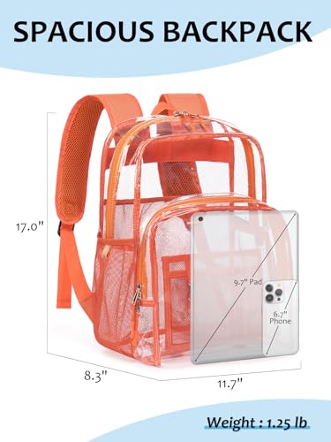Image of Clear Backpack for School, Heavy Duty Transparent Bookbag