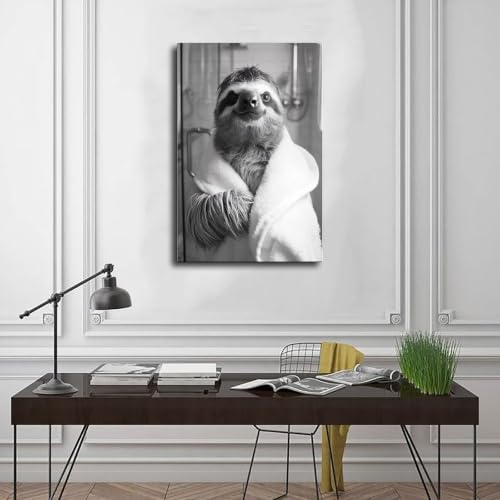 Poster paresseux robe blanche solution déco originale petit espace 20x30 cm - 3