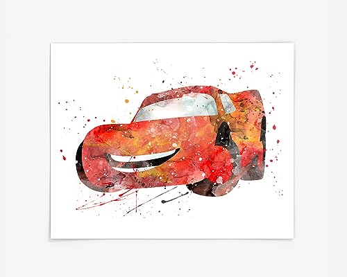 Lightning Mcqueen Prints, Cars Disney Watercolor, Nursery Wall Poster, Holiday Gift, Kids And Children Artworks, Digital Illustration Art #TOP23