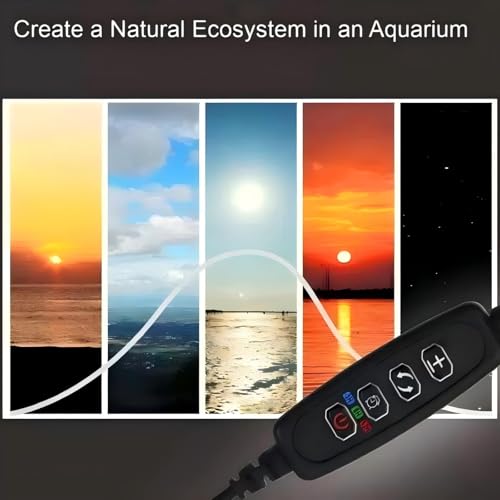Image of 7W Nano Aquarium Light Clip-On Fish Tank Light with Timer & 9-Level Dimming&3 Colors for 1-5 Gallon Tanks, USB LED Full Spectrum Light (Adapter Not Included)
