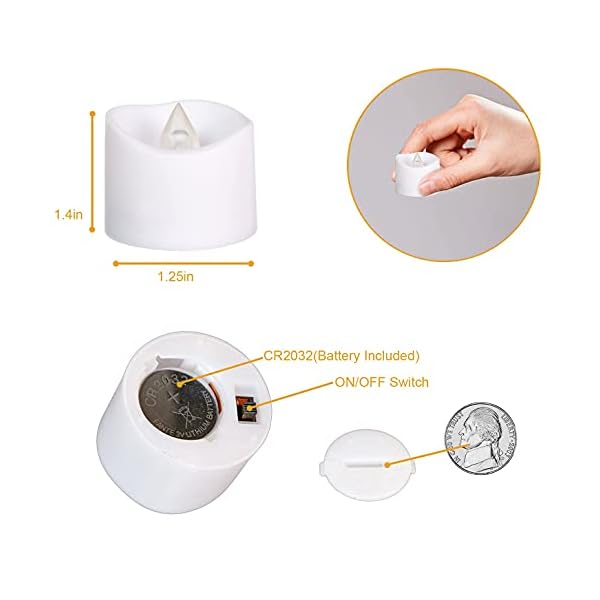 Beichi 50 x LED-Teelichter, flammenlos, langlebig, batteriebetrieben, flackernde Teelichter, ideal für saisonale und… – Bild 3
