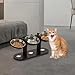 Baoblaze Elevated Cat Bowls Cat Feeding Bowl Feeding Station Puppy Dish Portable Lightweight Pet Feeder with Stand for Kitten Puppy, Black Stand