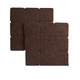 Chair Fitting Self-Adhesive Floor Protector Back Bumper Felt Table Sofa Anti-Slip Mat(Square 27 x 27MM 18Pcs,Brown)