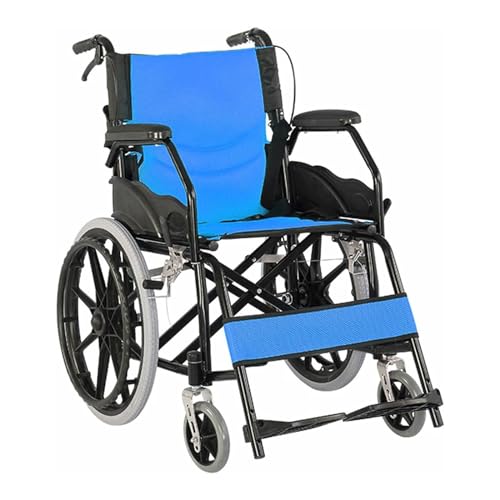 車いす 手動車椅子炭素鋼折りたたみ輸送椅子 16.9 インチシート付き自走式車椅子輸送車椅子 車椅子