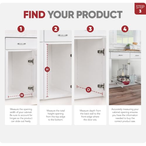 Image of Rev-A-Shelf Pullout Drawer Organizer for Kitchen Cabinets, 18 inch x 22 inch