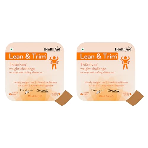 HealthAid® Lean & Trim™ ThiSolves™ Weight Challenge Supplement For Men & Women | Supports Fat burn & Weight Loss with Metabolism Booster | Sugar Free | Mixed Berry Flavor| 60 Oral Strips HealthAid® Lean & Trim™ ThiSolves™ Weight Challenge Supplement For Men & Women | Supports Fat burn & Weight Loss with Metabolism Booster | Sugar Free | Mixed Berry Flavor| 60 Oral Strips