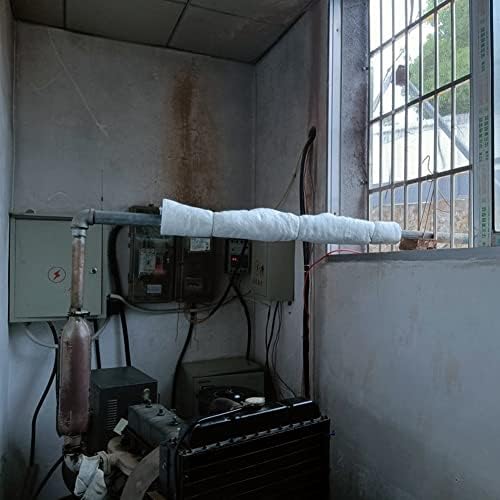 High-Temperature Ceramic Fiber Blanket 2400°F, Fireproof Insulation Liner for Stoves, Ovens & Fire Bricks, Sound Absorbing, 61x250cm, White Color, Heat Resistant, Fire Prevention