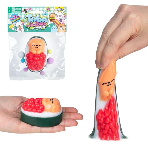 ORB Tabalicious Snackies TABA Squishy Dog Sushi Roll Toy - Cute Sticky TABA Squishy Food Themed Animal Stress Ball Squishies - Fun Soft Kawaii Sensory Fidget Toys and Gifts for Kids and Adults