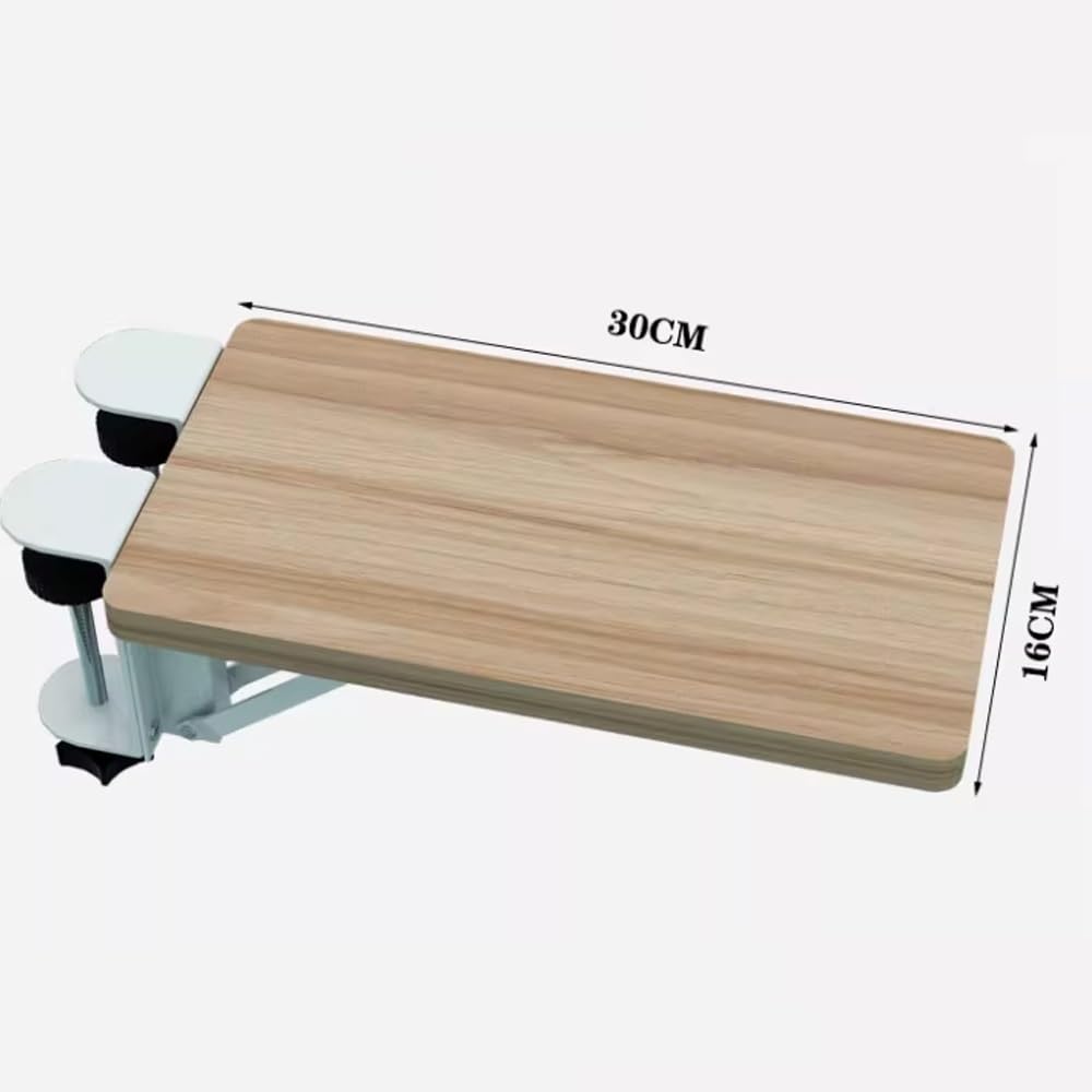 Schreibtischverlängerung, 30 x 15 cm, 90° faltbare Armlehne, Schreibtischzubehör für Zuhause und Büro, Walnussholz-Cuter-Armstütze für mehr Komfort und Produktivität