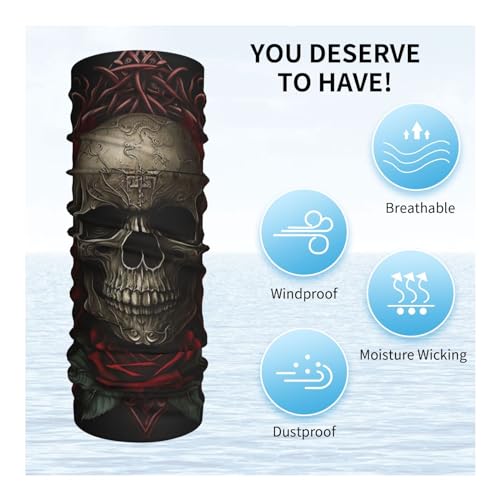 Skull Red rose Gothic god Death black Neck Gaiter Face Cover Scarf Balaclava Bandana para Mujeres y Hombres para Motocicleta, Ciclismo, Esquí y Fiesta miniatura 5